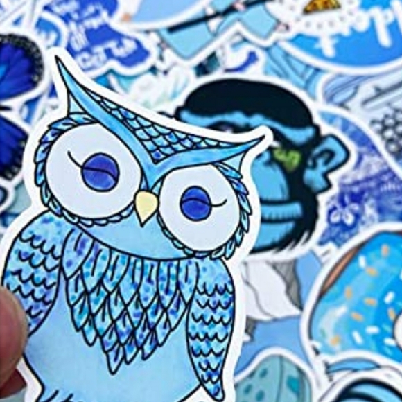 50 Stickers | 2 inch | Matte Finish | Blue | Brand New - Picture 4 of 9